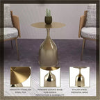 Tavolino da salotto rotondo in acciaio inossidabile color oro/grigio/marrone/nero per 1 persona
