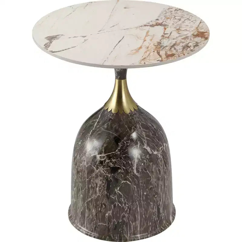Tavolino da salotto rotondo in acciaio inossidabile color oro/grigio/marrone/nero per 1 persona