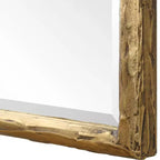 Specchio da parete rettangolare dorato, cornice in metallo, 1 pannello, da parete