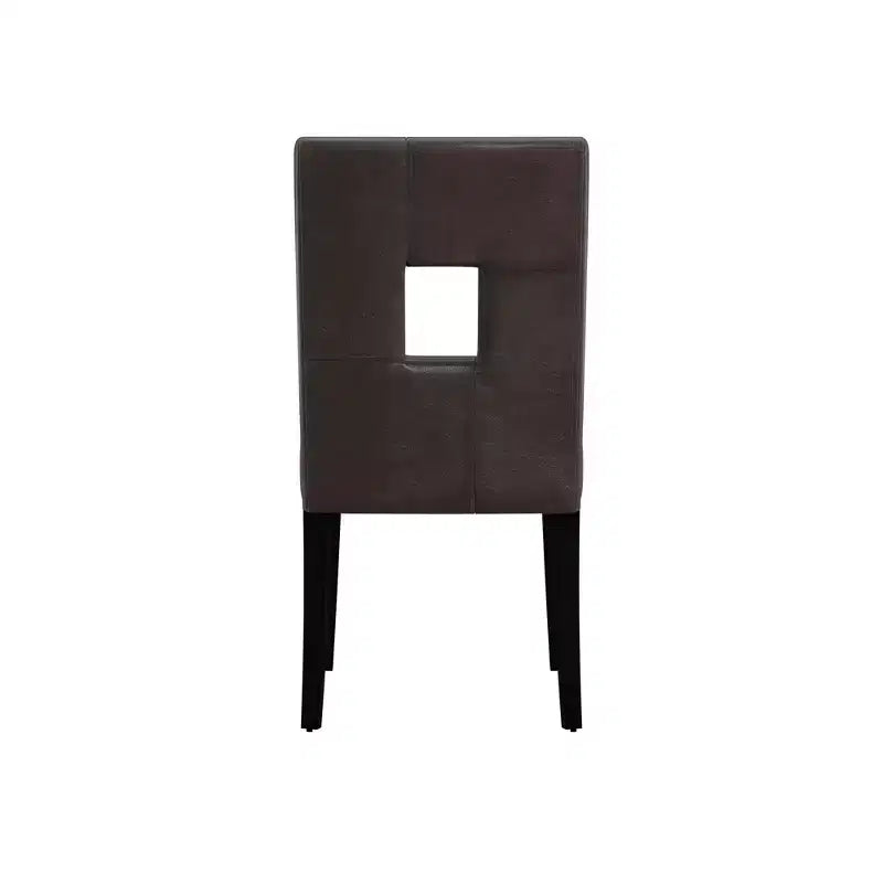 Sedia da pranzo con schienale a buco della serratura, Nera, Senza braccioli, Set da 2