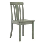 Sedia da pranzo in legno con schienale a doghe, vari colori, set da 2