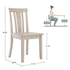 Sedia da pranzo in legno con schienale a doghe, vari colori, set da 2