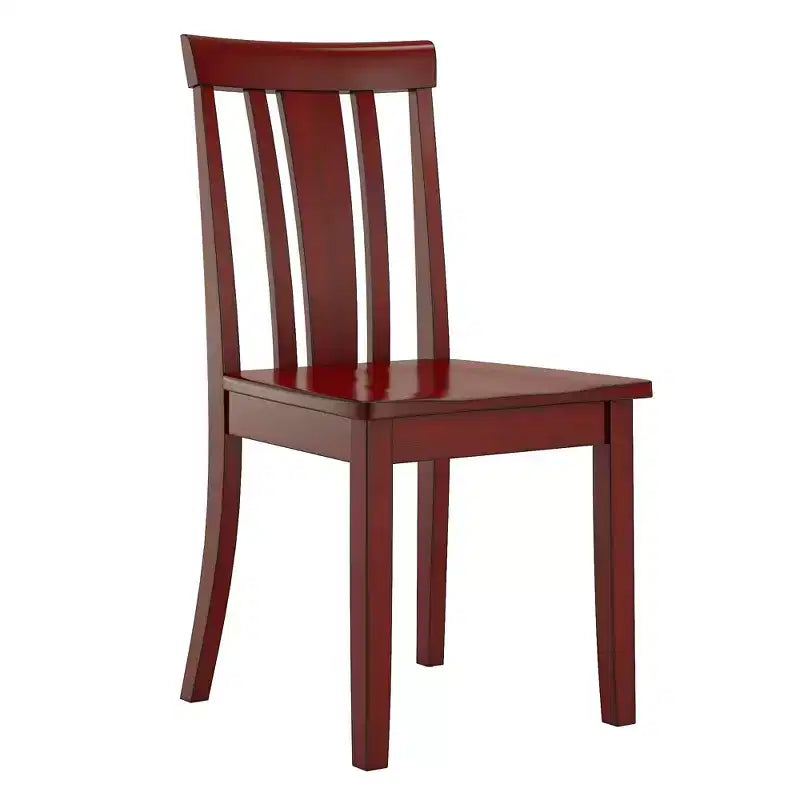 Sedia da pranzo in legno con schienale a doghe, vari colori, set da 2