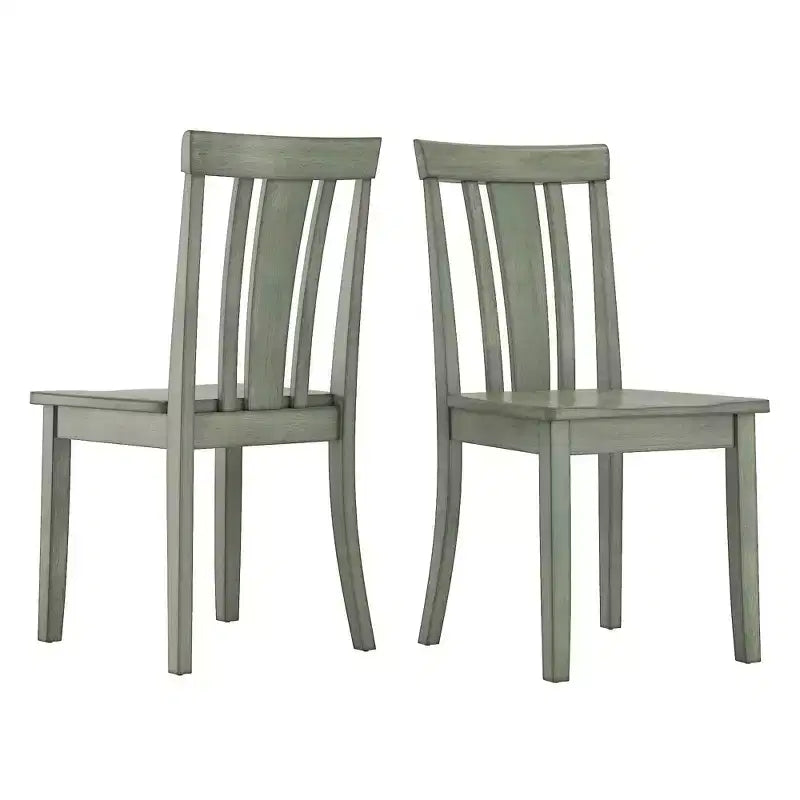 Sedia da pranzo in legno con schienale a doghe, vari colori, set da 2