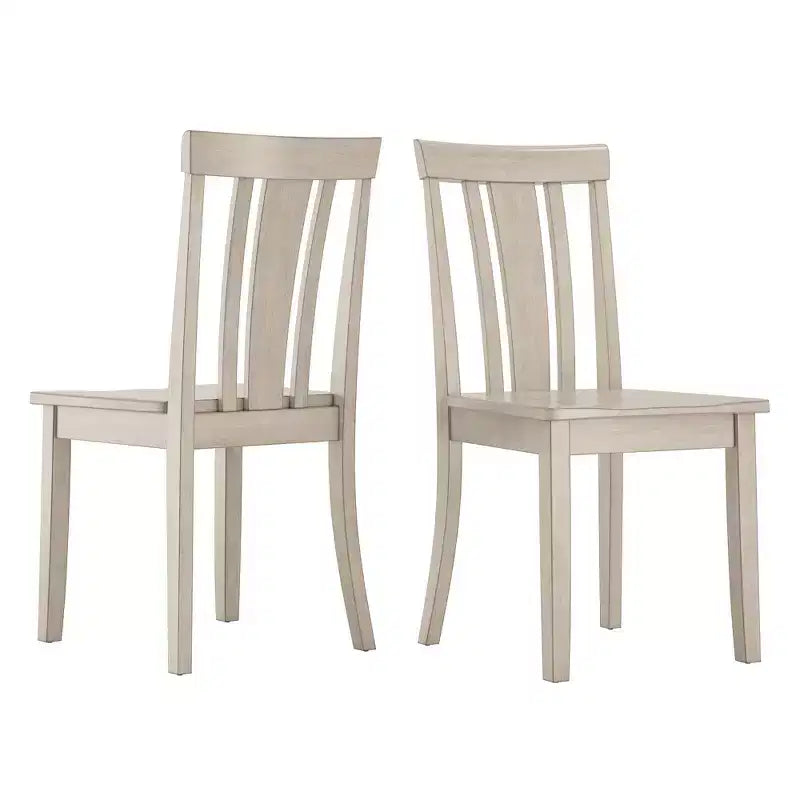 Sedia da pranzo in legno con schienale a doghe, vari colori, set da 2