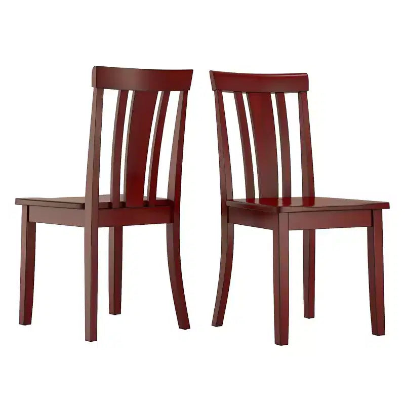 Sedia da pranzo in legno con schienale a doghe, vari colori, set da 2