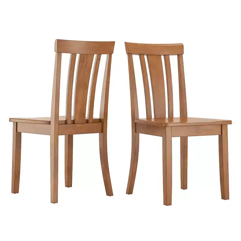 Sedia da pranzo in legno con schienale a doghe, vari colori, set da 2