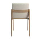 Sedie da pranzo senza braccioli in lino beige, set da 2