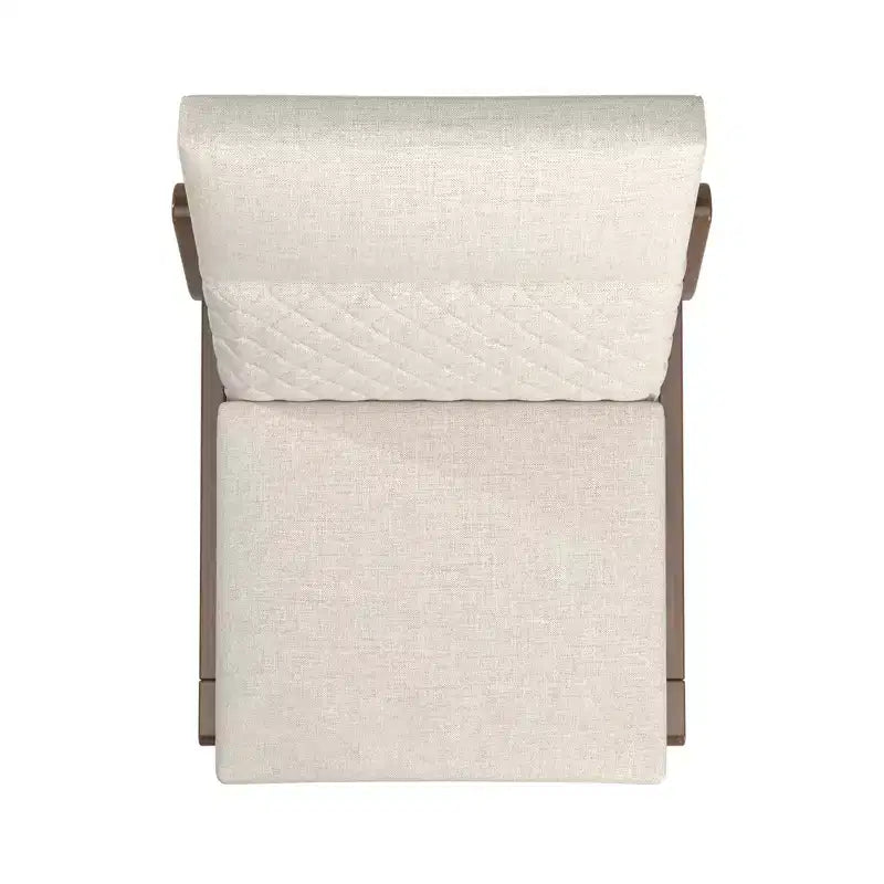 Sedie da pranzo senza braccioli in lino beige, set da 2