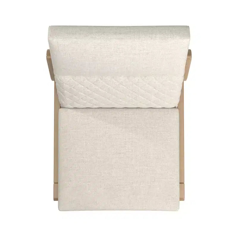 Sedie da pranzo senza braccioli in lino beige, set da 2