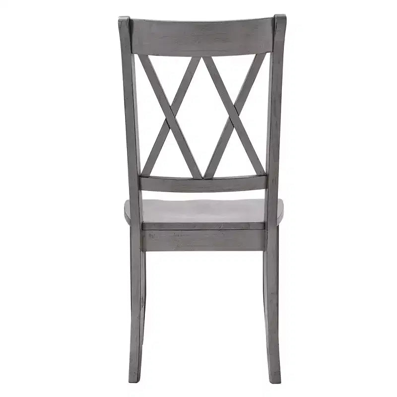 Sedia da pranzo in legno senza braccioli con doppio schienale a X, vari colori, set da 2