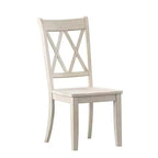 Sedia da pranzo in legno senza braccioli con doppio schienale a X, vari colori, set da 2