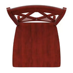 Sedia da pranzo in legno senza braccioli con doppio schienale a X, vari colori, set da 2