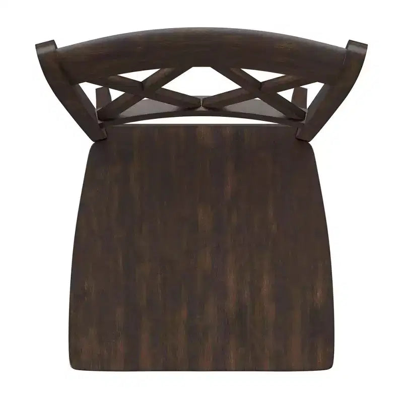 Sedia da pranzo in legno senza braccioli con doppio schienale a X, vari colori, set da 2