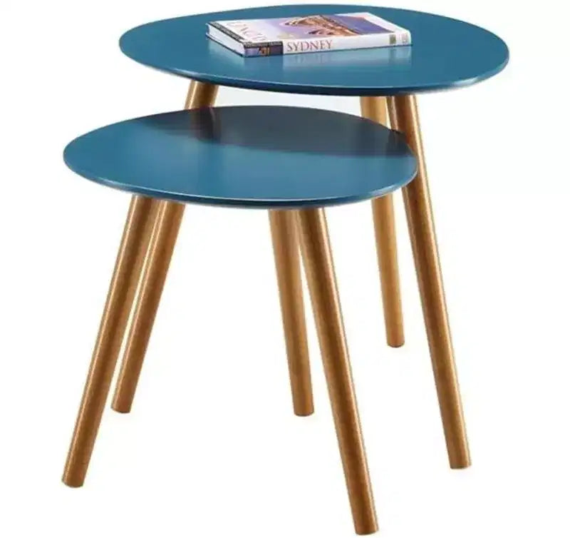 Tavolino rettangolare in legno a C, multicolore, 1 pezzo