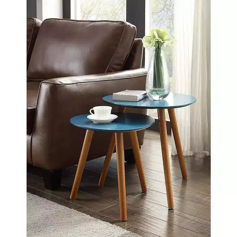 Tavolino rettangolare in legno a C, multicolore, 1 pezzo