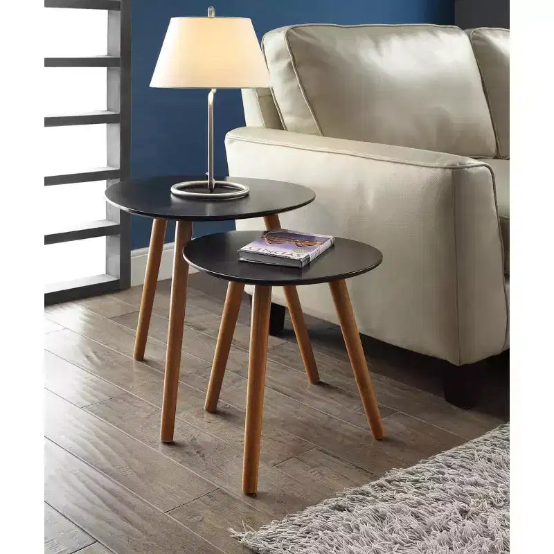 Tavolino rettangolare in legno a C, multicolore, 1 pezzo