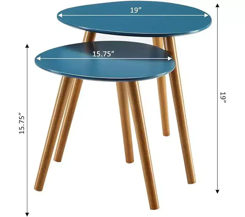 Tavolino rettangolare in legno a C, multicolore, 1 pezzo