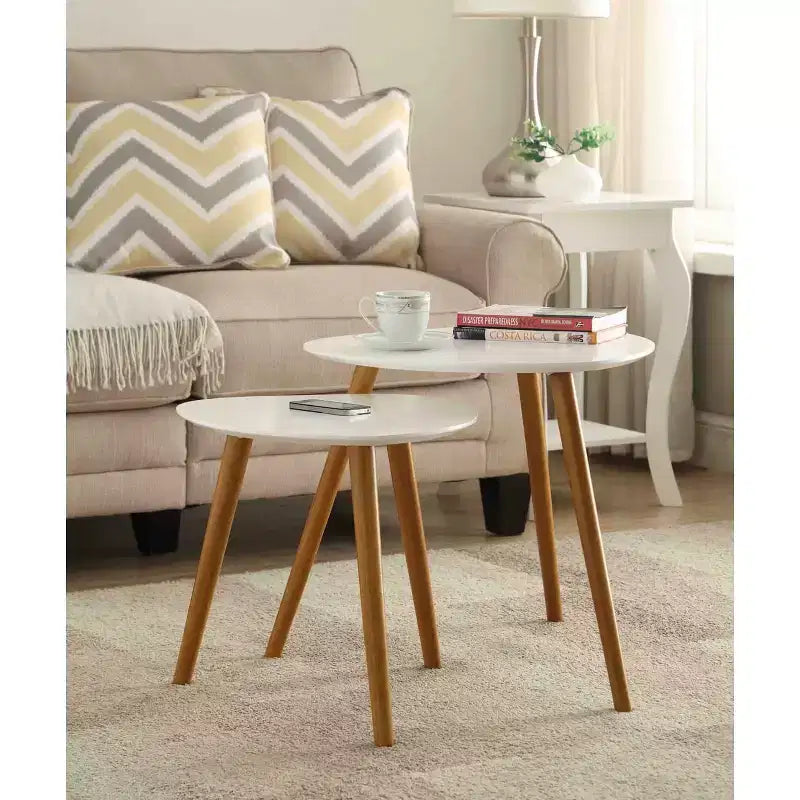 Tavolino rettangolare in legno a C, multicolore, 1 pezzo