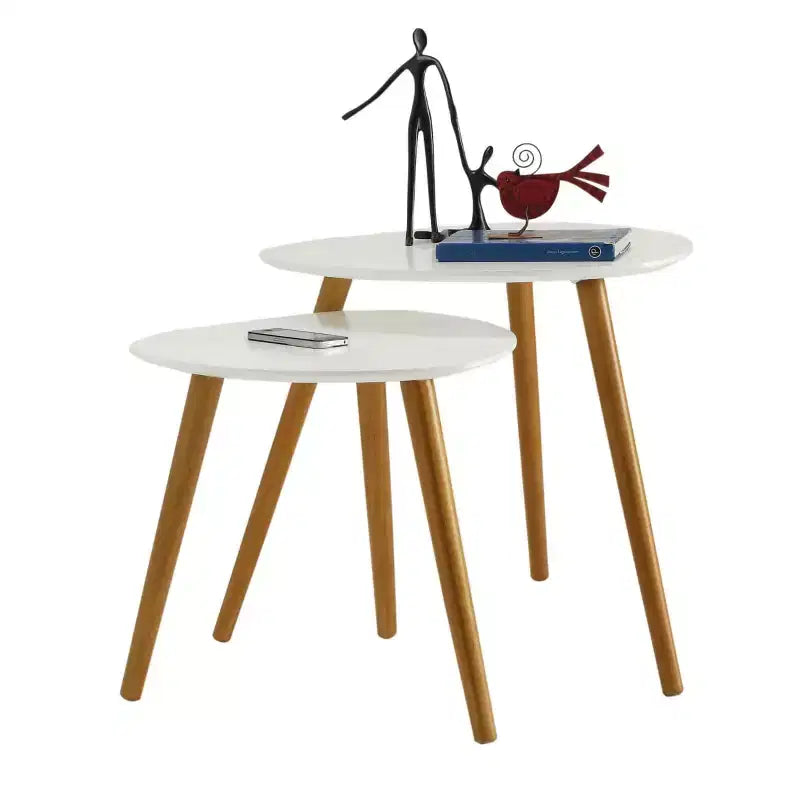 Tavolino rettangolare in legno a C, multicolore, 1 pezzo