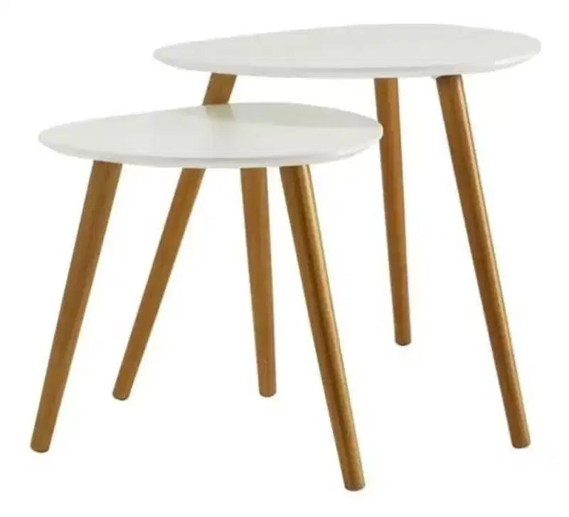 Tavolino rettangolare in legno a C, multicolore, 1 pezzo