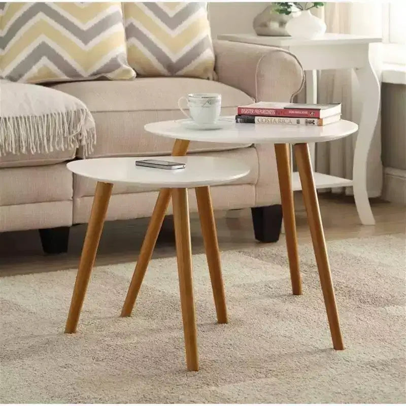 Tavolino rettangolare in legno a C, multicolore, 1 pezzo