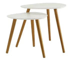 Tavolino rettangolare in legno a C, multicolore, 1 pezzo