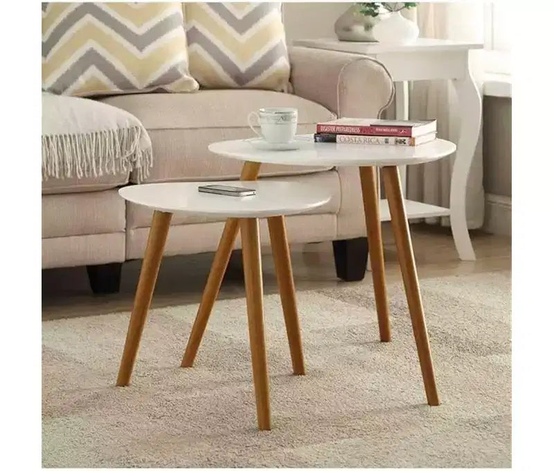 Tavolino rettangolare in legno a C, multicolore, 1 pezzo