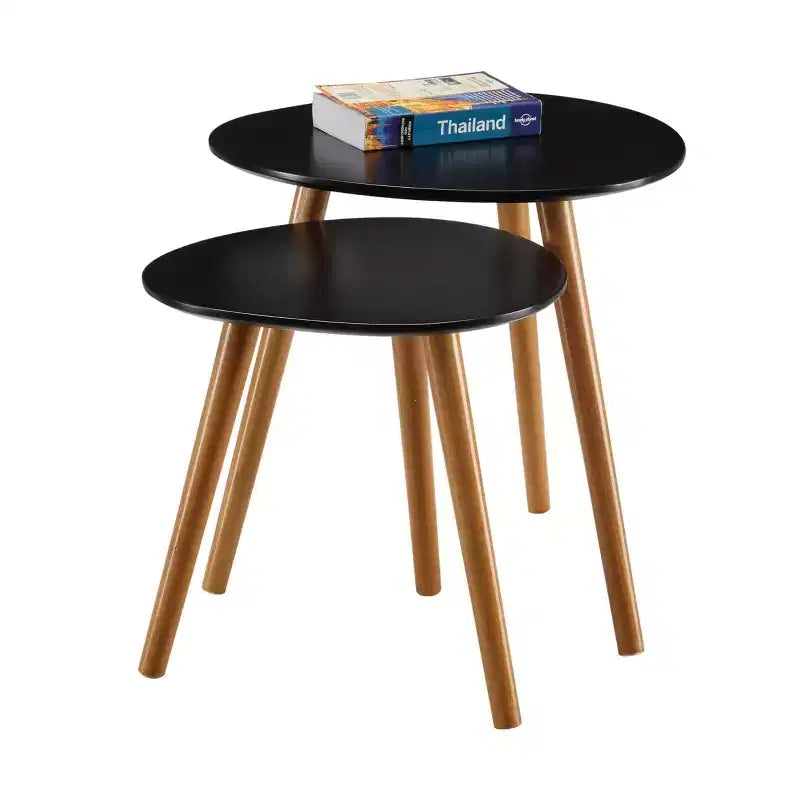 Tavolino rettangolare in legno a C, multicolore, 1 pezzo