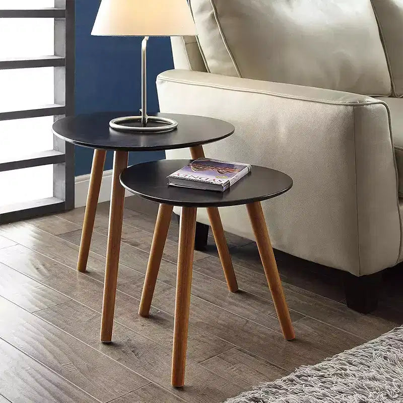 Tavolino rettangolare in legno a C, multicolore, 1 pezzo