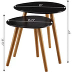 Tavolino rettangolare in legno a C, multicolore, 1 pezzo