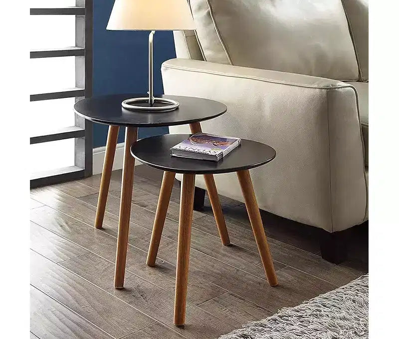 Tavolino rettangolare in legno a C, multicolore, 1 pezzo