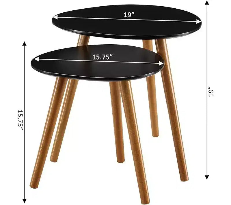 Tavolino rettangolare in legno a C, multicolore, 1 pezzo