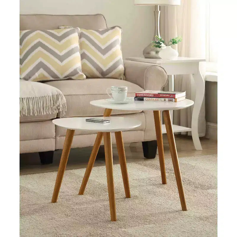 Tavolino rettangolare in legno a C, multicolore, 1 pezzo
