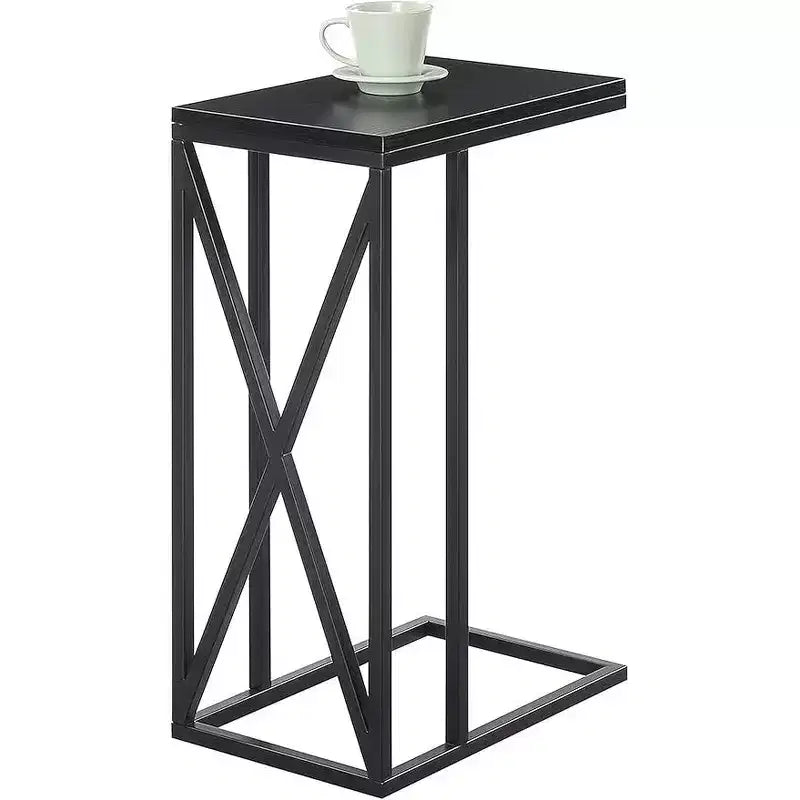 Tavolino rettangolare in legno a C, multicolore, 1 pezzo