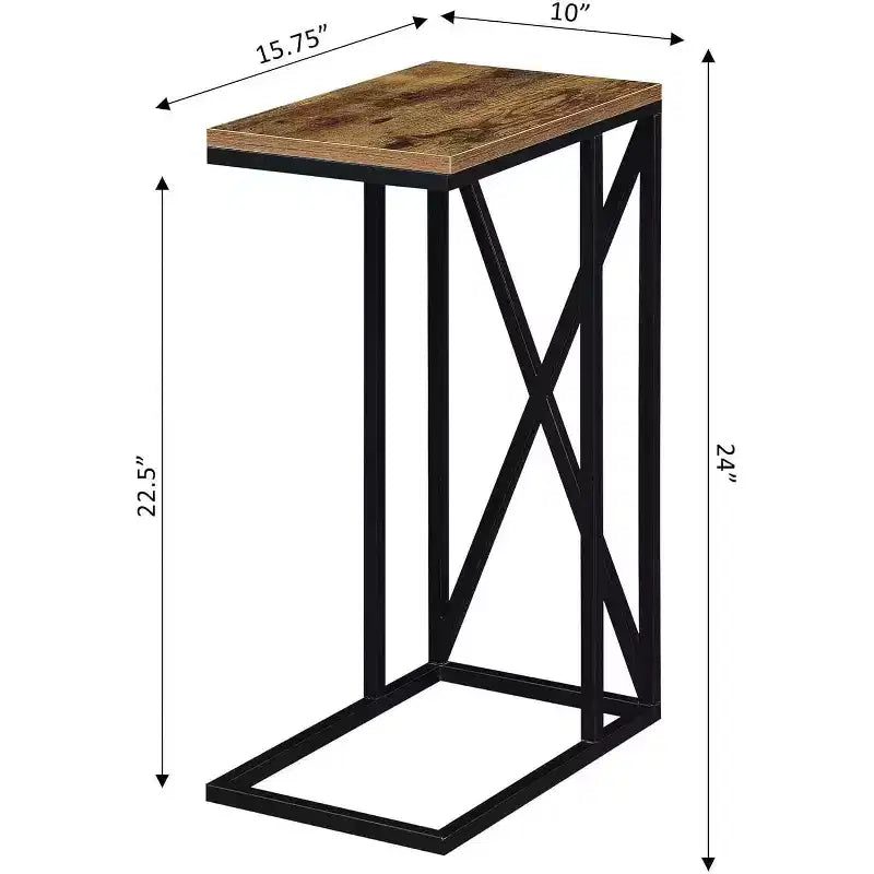 Tavolino rettangolare in legno a C, multicolore, 1 pezzo