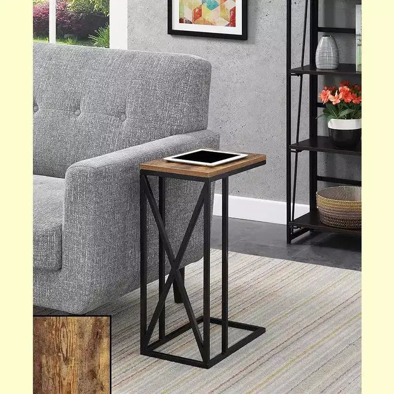 Tavolino rettangolare in legno a C, multicolore, 1 pezzo