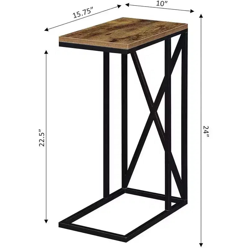 Tavolino rettangolare in legno a C, multicolore, 1 pezzo
