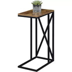 Tavolino rettangolare in legno a C, multicolore, 1 pezzo