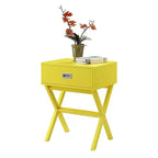 Tavolino rettangolare in legno a C, multicolore, 1 pezzo