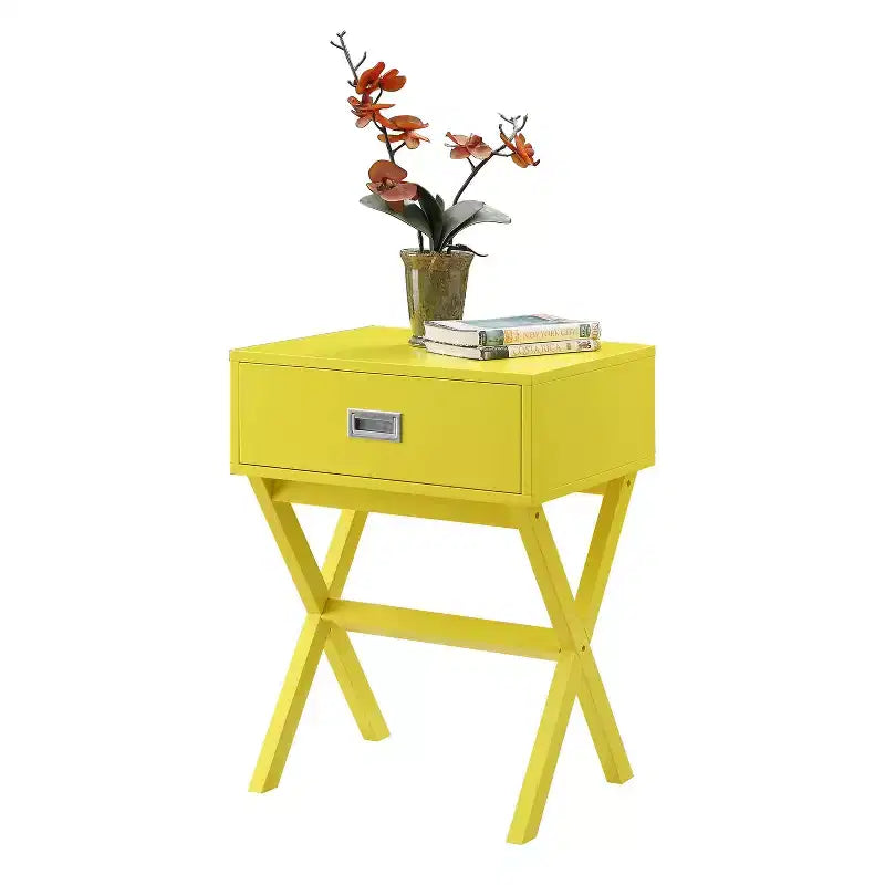 Tavolino rettangolare in legno a C, multicolore, 1 pezzo