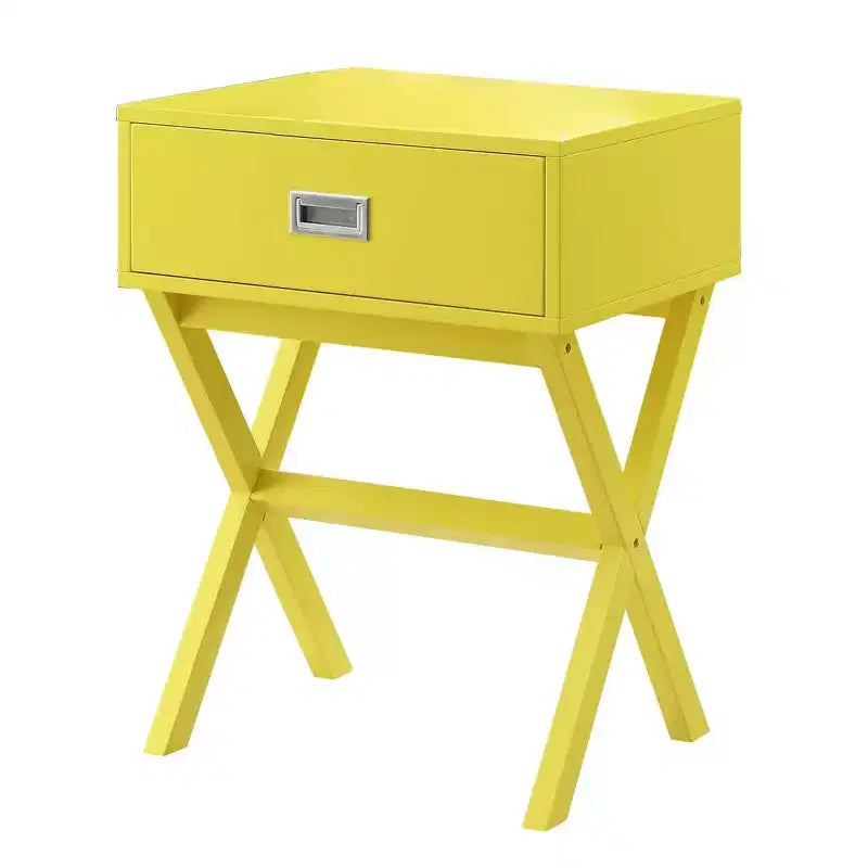 Tavolino rettangolare in legno a C, multicolore, 1 pezzo