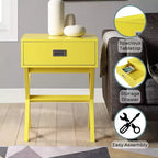 Tavolino rettangolare in legno a C, multicolore, 1 pezzo