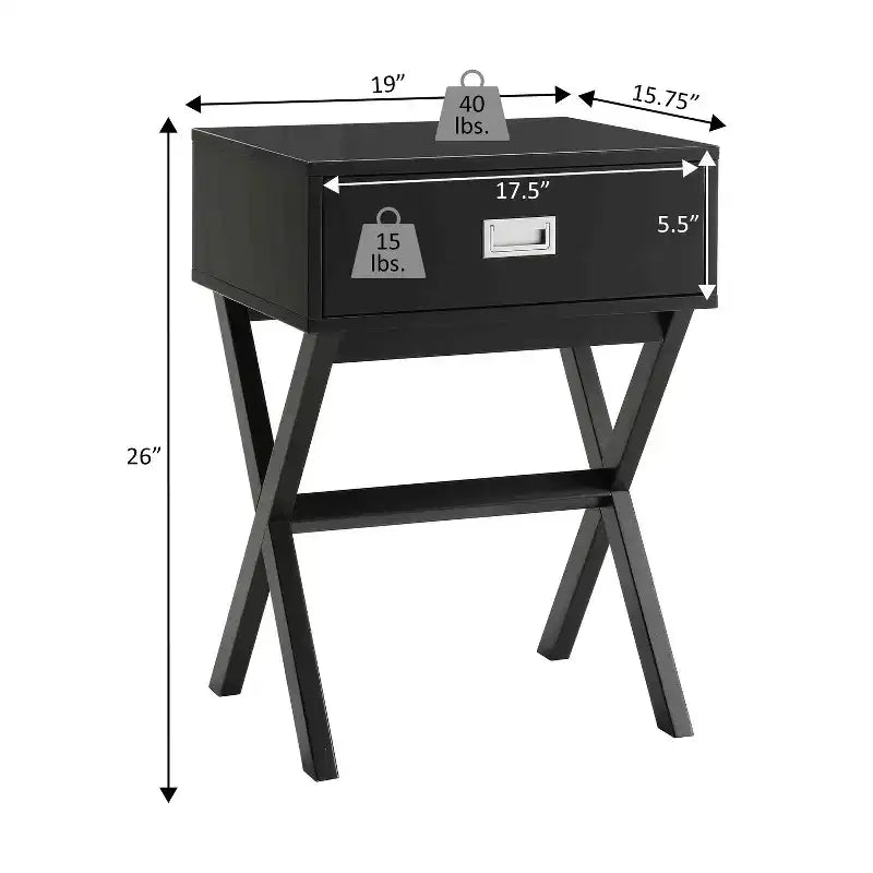 Tavolino rettangolare in legno a C, multicolore, 1 pezzo