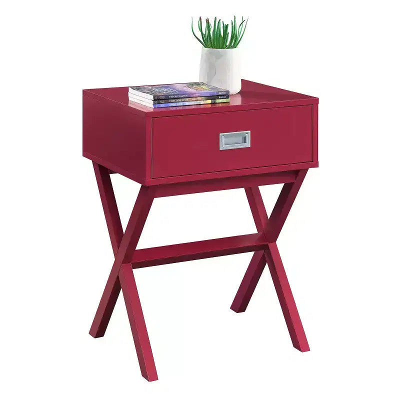 Tavolino rettangolare in legno a C, multicolore, 1 pezzo