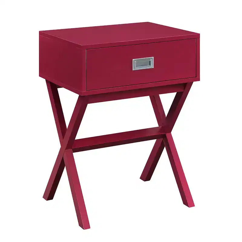 Tavolino rettangolare in legno a C, multicolore, 1 pezzo