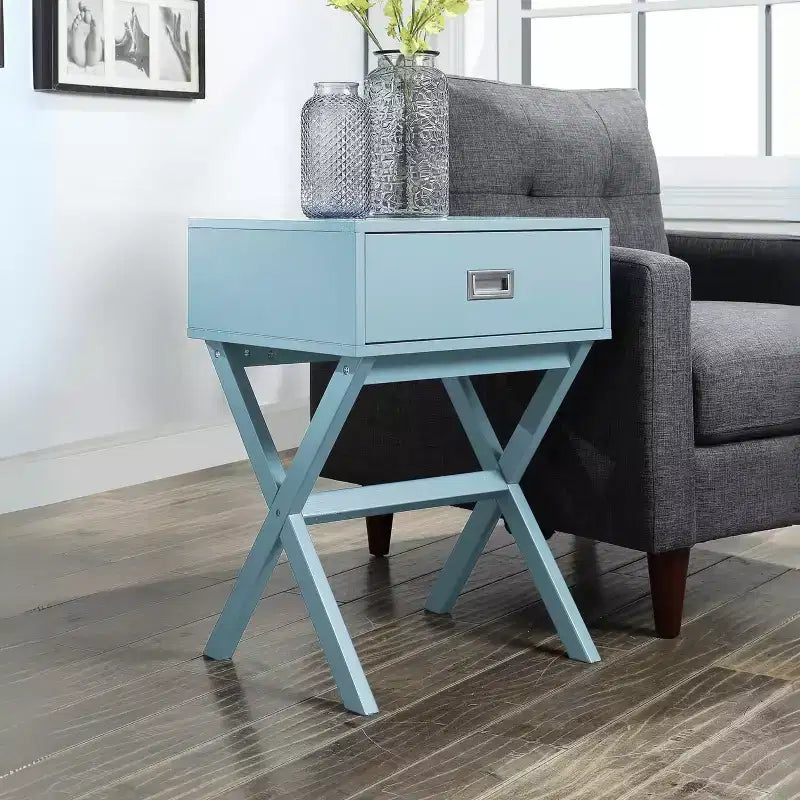 Tavolino rettangolare in legno a C, multicolore, 1 pezzo
