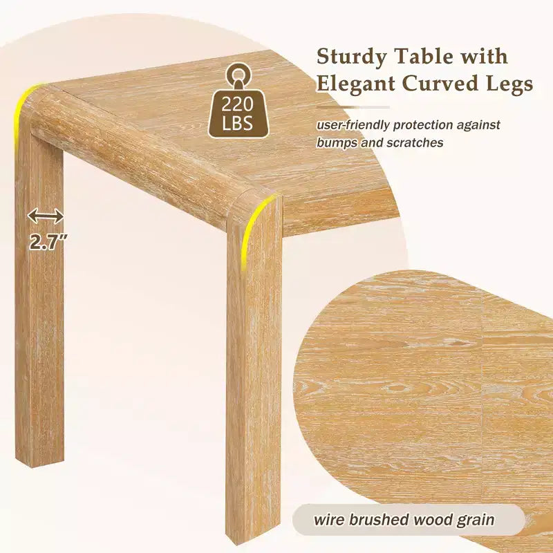 Set Tavolo da Pranzo Allungabile Espresso/Naturale per 6, in Legno di Gomma