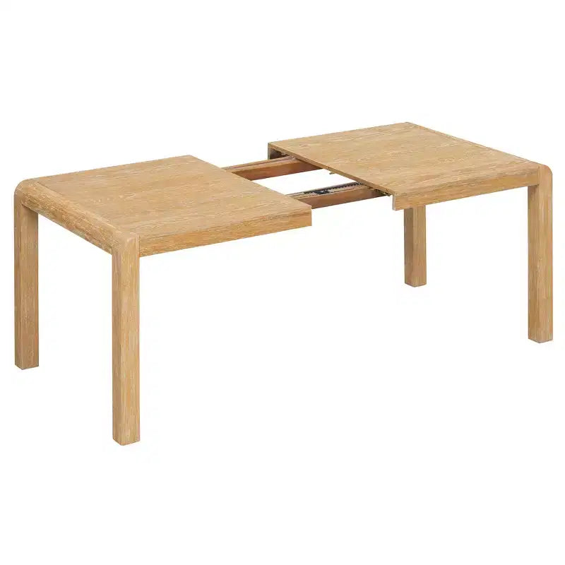 Set Tavolo da Pranzo Allungabile Espresso/Naturale per 6, in Legno di Gomma
