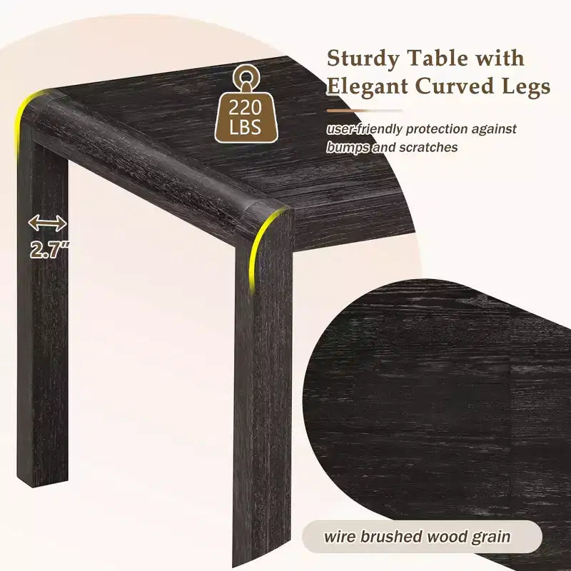 Set Tavolo da Pranzo Allungabile Espresso/Naturale per 6, in Legno di Gomma